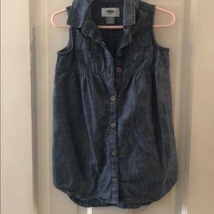 Old Navy Chambray Sleeveless Shirt Dress